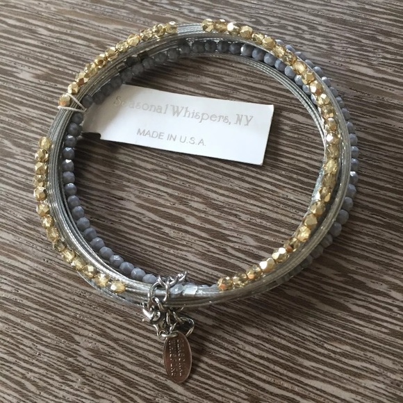 Seasonal Whispers Gray Silver/Gold Bead Bracelet - Picture 3 of 5